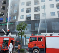 Phối hợp xử lý sự cố cháy giả định tại chung cư An Quý Hưng Riverside