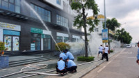 Phối hợp xử lý sự cố cháy giả định tại chung cư An Quý Hưng Riverside