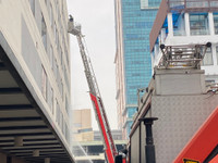  Điều xe thang đến xử lý sự cố cháy giả định tại Bệnh biện Việt - Pháp