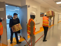  Điều xe thang đến xử lý sự cố cháy giả định tại Bệnh biện Việt - Pháp