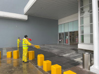 Xe thang chuyên dụng cứu người tại Trung tâm thương mại Aeon Mall Long Biên ở tình huống giả định