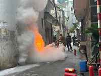  Xử lý nhanh tình huống giả định chập điện gây cháy nhà trọ 