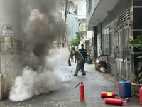  Xử lý nhanh tình huống giả định chập điện gây cháy nhà trọ 