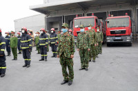 Lửa khói bao trùm khu Công nghiệp Phú Nghĩa, trong tình huống diễn tập tìm kiếm cứu nạn