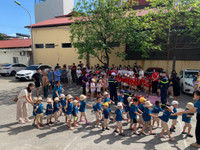 Hàng trăm học sinh trải nghiệm, thực hành chữa cháy và cứu nạn, cứu hộ 