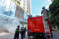 Kiểm tra khả năng phối hợp cứu nạn, chữa cháy tại tòa nhà cao tầng