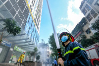 Kiểm tra khả năng phối hợp cứu nạn, chữa cháy tại tòa nhà cao tầng