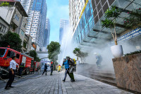 Kiểm tra khả năng phối hợp cứu nạn, chữa cháy tại tòa nhà cao tầng