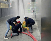 Phối hợp xử lý nhanh tình huống giả định cháy nguy hiểm tại tòa nhà IDMC