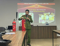 Phối hợp xử lý nhanh tình huống giả định cháy nguy hiểm tại tòa nhà IDMC