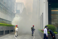 Phối hợp xử lý nhanh tình huống giả định cháy nguy hiểm tại tòa nhà IDMC