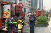 Phối hợp xử lý nhanh tình huống giả định cháy nguy hiểm tại tòa nhà IDMC