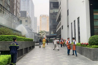 Phối hợp xử lý nhanh tình huống giả định cháy nguy hiểm tại tòa nhà IDMC