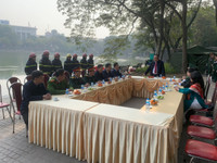 Hình ảnh toàn cảnh sẵn sàng đảm bảo an toàn phòng cháy tại trận địa bắn pháo hoa thời khắc giao thừa