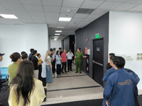 Thực tập phương án, tuyên truyền kỹ năng chữa cháy, thoát nạn tại tòa nhà cao tầng