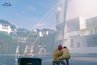 Cảnh sát phòng cháy hướng dẫn thầy và trò trải nghiệm kỹ năng an toàn trong hoả hoạn