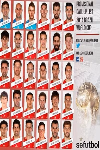 Đội tuyển Tây Ban Nha công bố danh sách sơ bộ tham dự World Cup 2014 ảnh 1