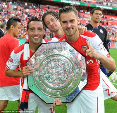 Chùm ảnh: Pháo thủ "tắm" champagne ăn mừng danh hiệu đầu tiên của mùa giải mới ảnh 2