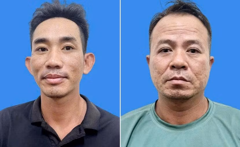 Các đối tượng: Đoàn Phương Tâm (áo đen) và Nguyễn Hải Âu.
