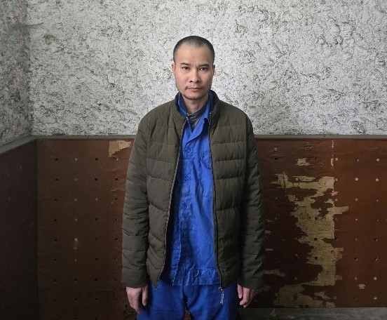 Bị can Nguyễn Hữu Hiệp tại Trại tạm giam Công an tỉnh.