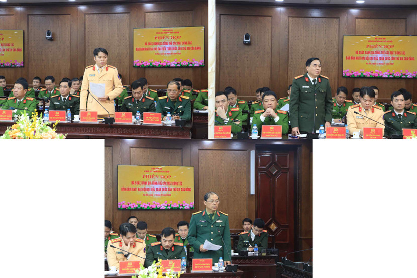 Đại biểu Bộ Công an, Bộ Quốc phòng phát biểu tham gia ý kiến tại phiên họp.