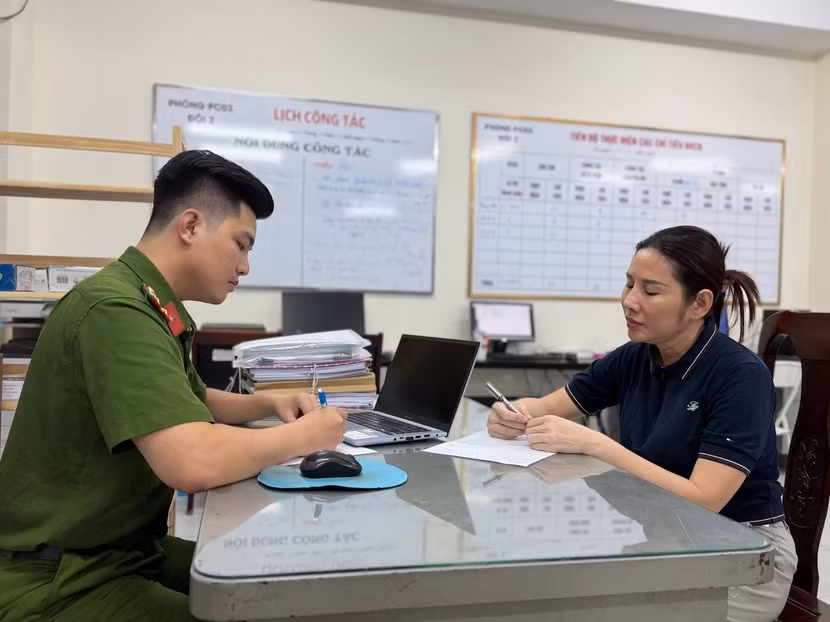 Cơ quan Công an làm việc với Lê Thị Thùy Trang.