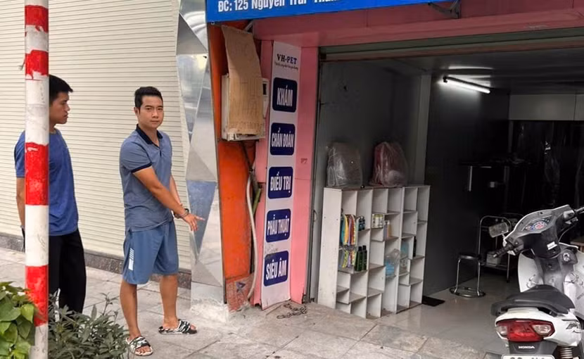 Đối tượng Đoàn Mạnh Hùng tại hiện trường