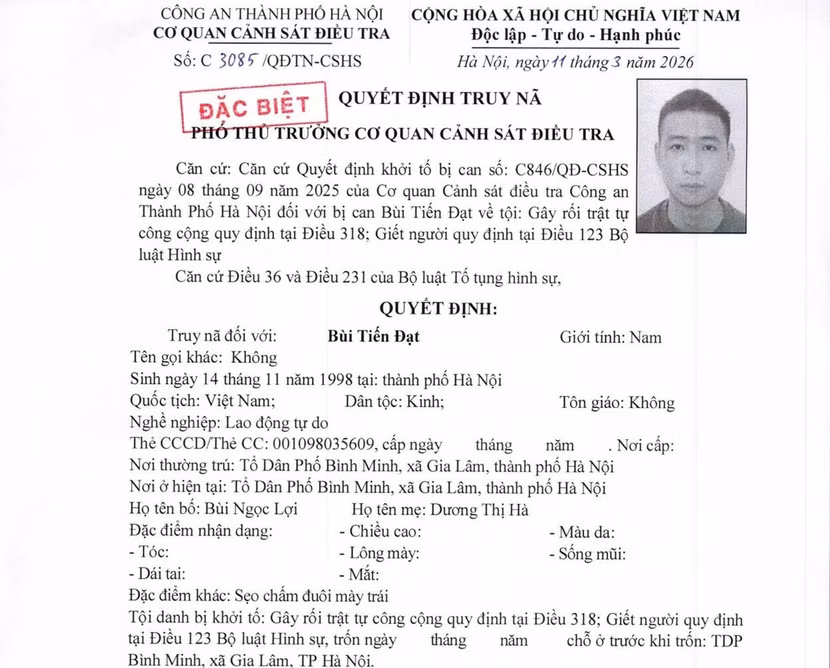 Quyết định truy nã đặc biệt