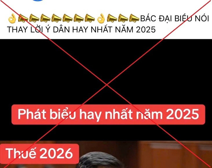 Nội dung đăng tải sai sự thật