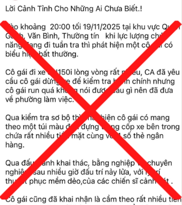 Công an xã Thường Tín xử phạt trường hợp đăng tin sai sự thật lên mạng xã hội ảnh 1