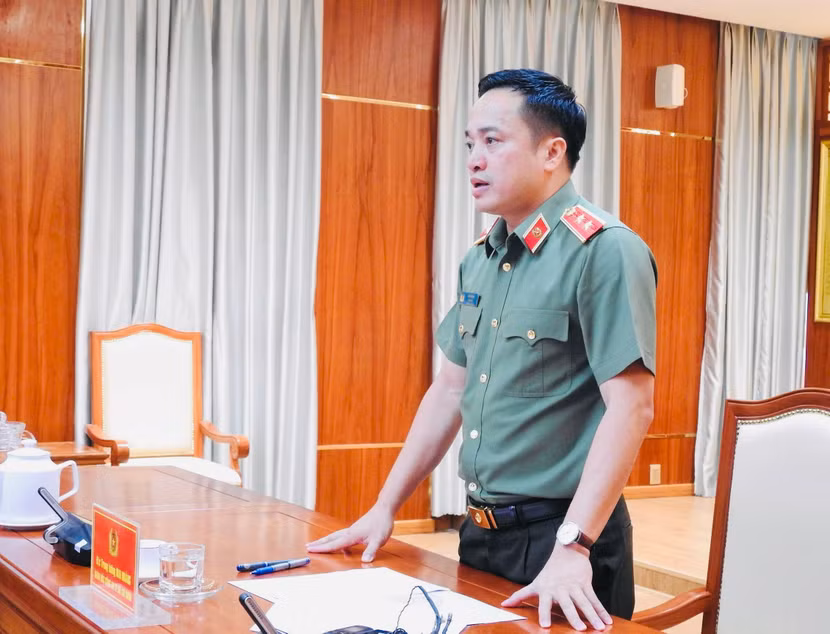 Trung tướng Mai Hoàng, Giám đốc CATP phát biểu tại buổi họp báo