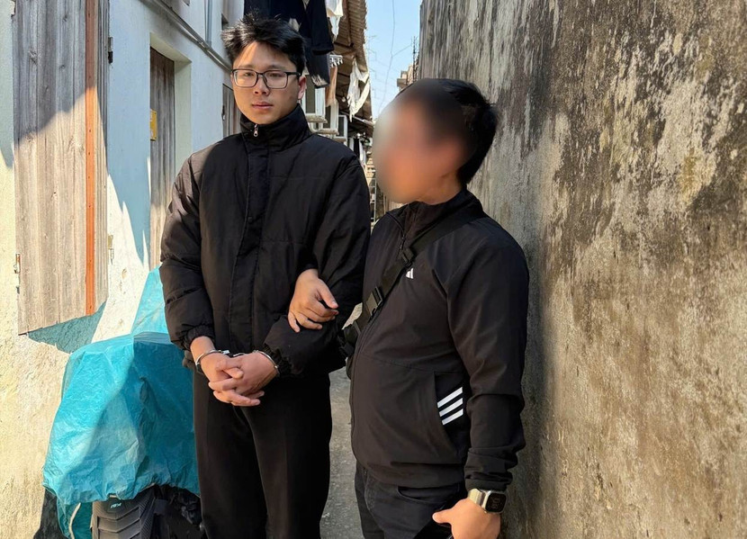 Đối tượng Nguyễn Duy Khánh tại hiện trường