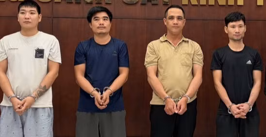 Các đối tượng (từ trái qua phải): Lâm Văn Hưng, Trần Văn Nghĩa, Nguyễn Văn Định và Lưu Văn Thiệp.