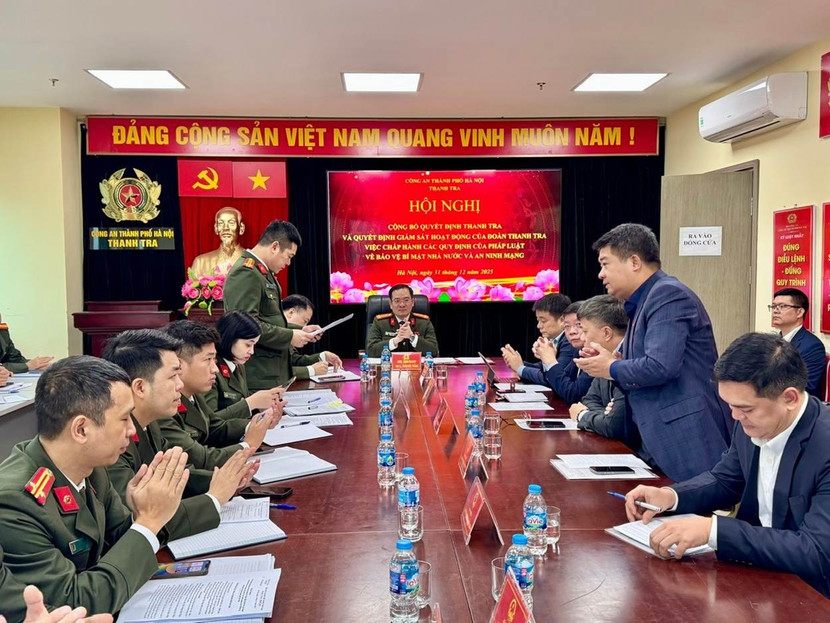 Công bố Quyết định thanh tra việc chấp hành pháp luật về bảo vệ bí mật Nhà nước và an ninh mạng trên địa bàn thành phố Hà Nội ảnh 1