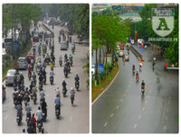[Ảnh] Lạ trước hình ảnh so sánh Hà Nội trước và trong ngày nghỉ lễ