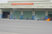 Nhiều lực lượng tham gia diễn tập phương án chữa cháy, cứu nạn