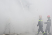 Nhiều lực lượng tham gia diễn tập phương án chữa cháy, cứu nạn