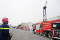 Nhiều lực lượng tham gia diễn tập phương án chữa cháy, cứu nạn