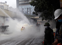 Hàng trăm công nhân tham gia diễn tập cứu nạn, cứu hộ đám cháy tại kho xưởng