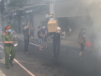 Xử lý tình huống giả định cháy, do đối tượng xấu dùng xăng đốt