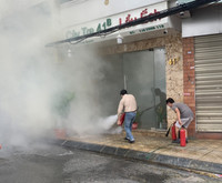 Xử lý tình huống giả định cháy, do đối tượng xấu dùng xăng đốt