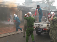 Cư dân phường Phúc Xá khẩn trương với các tình huống cháy giả định