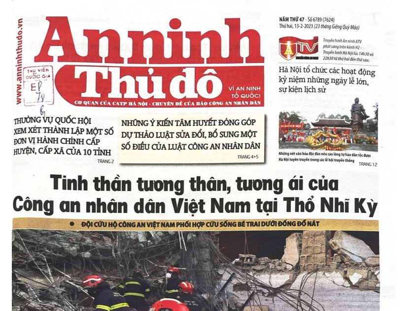 Báo An ninh Thủ đô số 6789 ngày 13/02/2023 | Báo Điện tử An ninh Thủ đô