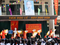 [ẢNH] Lễ xuất quân rộn ràng, rực rỡ sắc màu của thầy trò trường Phùng Khắc Khoan