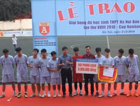 [ẢNH] Toàn cảnh lễ trao giải trận chung kết giải bóng đá học sinh THPT Hà Nội 2018