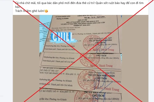 Cảnh bảo nguy cơ lộ lọt thông tin cá nhân khi đăng ảnh thẻ cử tri lên mạng xã hội