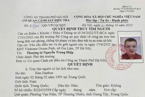 Truy tìm đối tượng liên quan đến vụ án giết người tại Hà Nội