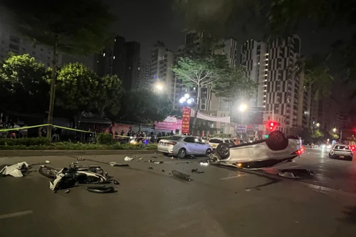 Điều tra vụ tai nạn giao thông liên hoàn trên đường Trung Kính 