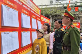 Cử tri phường Đống Đa nô nức đi bầu cử