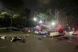 Điều tra vụ tai nạn giao thông liên hoàn trên đường Trung Kính 